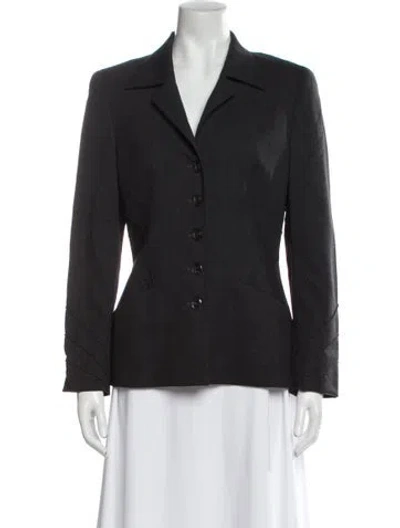 Pre-owned Escada Virgin Wool Blazer In Gray