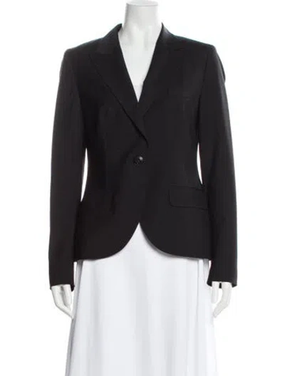 Pre-owned Escada Virgin Wool Blazer In Gray