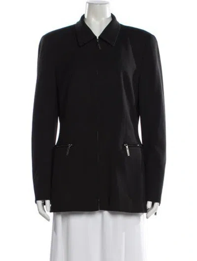 Pre-owned Escada Virgin Wool Blazer In Gray