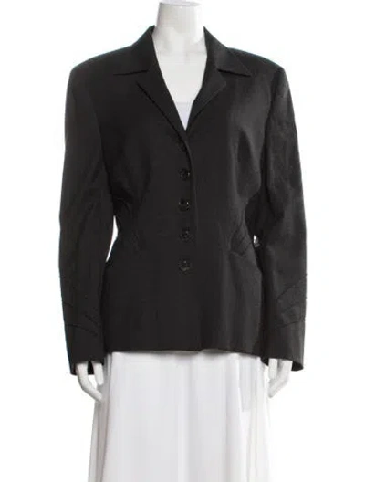 Pre-owned Escada Virgin Wool Blazer In Gray