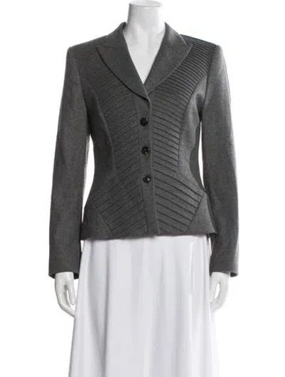 Pre-owned Escada Virgin Wool Blazer In Gray