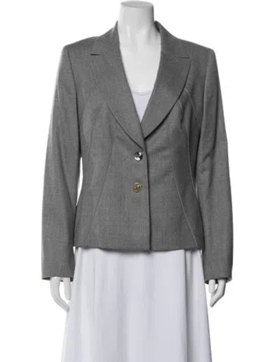 Pre-owned Escada Virgin Wool Blazer In Gray