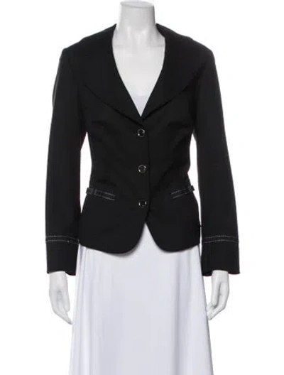 Pre-owned Escada Virgin Wool Blazer In Gray