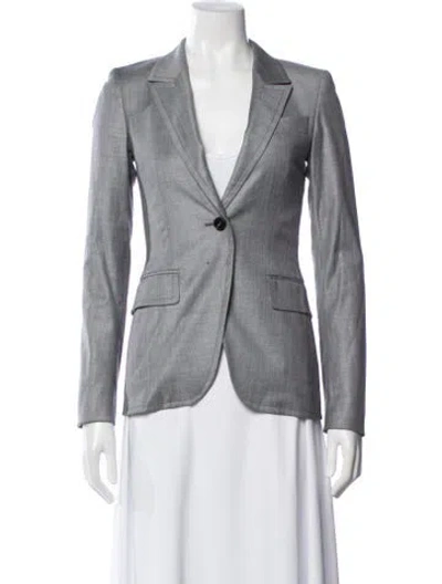 Pre-owned Escada Virgin Wool Blazer In Gray
