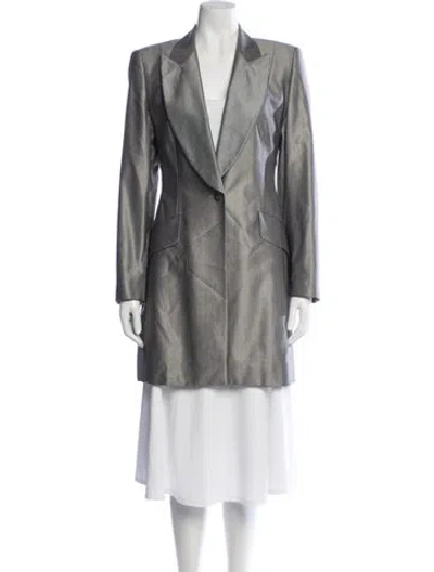 Pre-owned Escada Virgin Wool Blazer In Gray