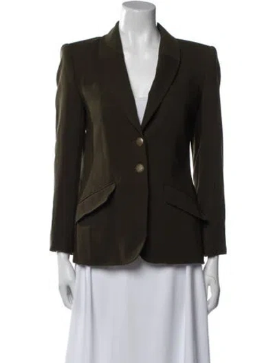Pre-owned Escada Virgin Wool Blazer In Green