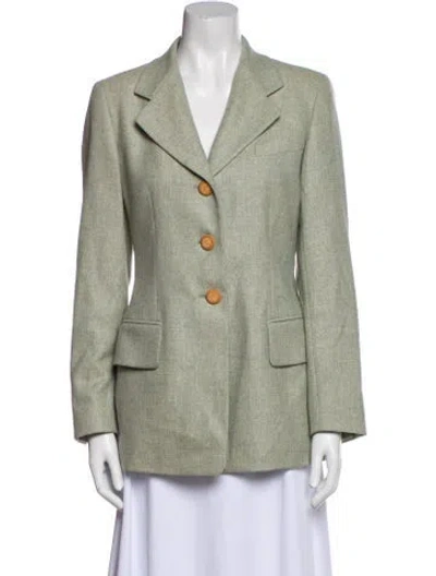 Pre-owned Escada Virgin Wool Blazer In Green