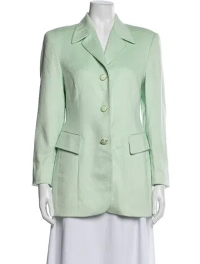 Pre-owned Escada Virgin Wool Blazer In Green