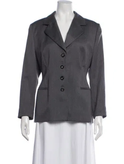 Pre-owned Escada Virgin Wool Blazer In Grey