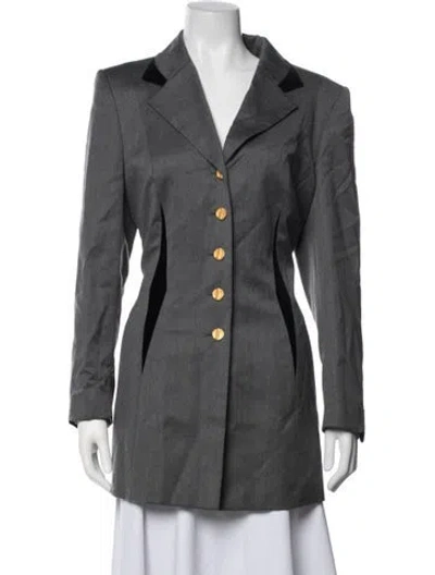 Pre-owned Escada Virgin Wool Blazer In Grey