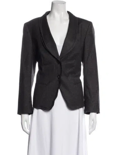 Pre-owned Escada Virgin Wool Blazer In Grey