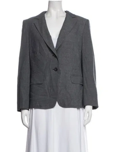 Pre-owned Escada Virgin Wool Blazer In Grey
