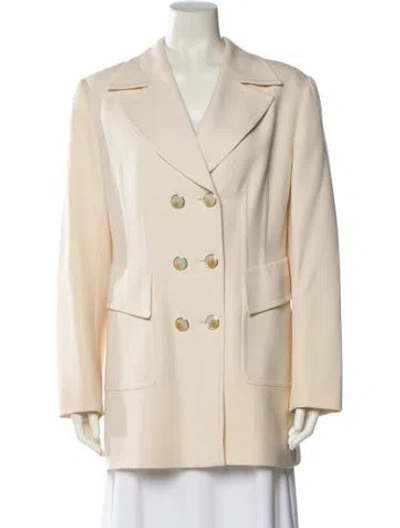 Pre-owned Escada Virgin Wool Blazer In Neutral