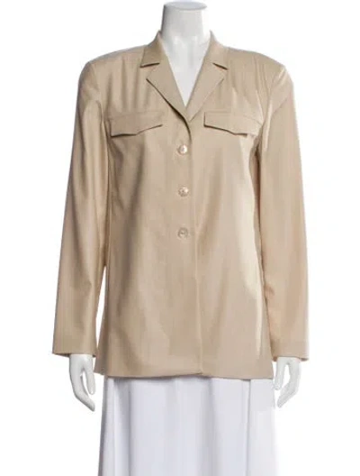 Pre-owned Escada Virgin Wool Blazer In Neutral