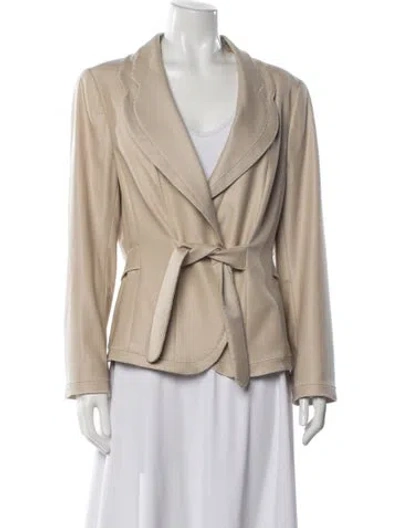 Pre-owned Escada Virgin Wool Blazer In Neutral