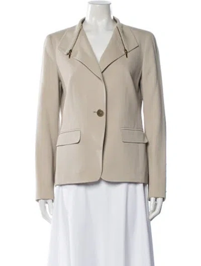 Pre-owned Escada Virgin Wool Blazer In Neutral