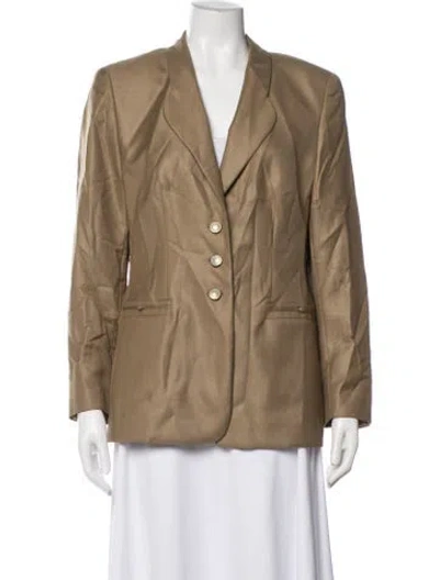Pre-owned Escada Virgin Wool Blazer In Neutrals