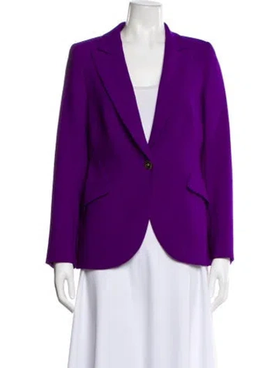 Pre-owned Escada Virgin Wool Blazer In Purple
