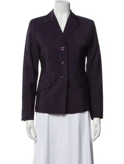 Pre-owned Escada Virgin Wool Blazer In Purple
