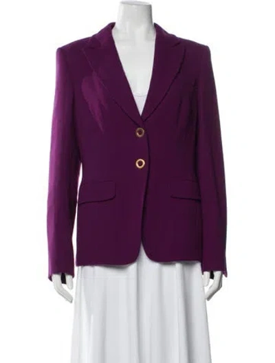 Pre-owned Escada Virgin Wool Blazer In Purple