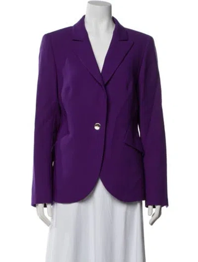Pre-owned Escada Virgin Wool Blazer In Purple