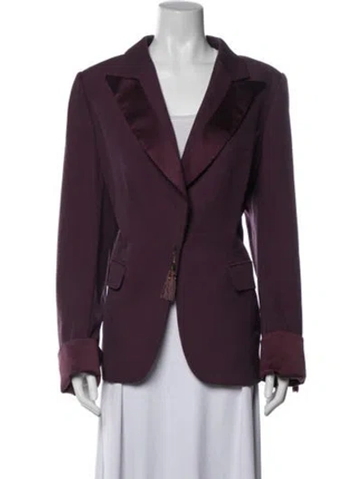 Pre-owned Escada Virgin Wool Blazer In Purple