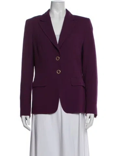 Pre-owned Escada Virgin Wool Blazer In Purple