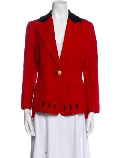 Pre-owned Escada Virgin Wool Blazer In Red