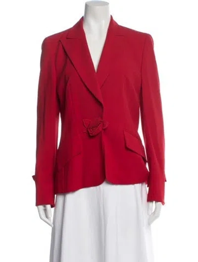 Pre-owned Escada Virgin Wool Blazer In Red