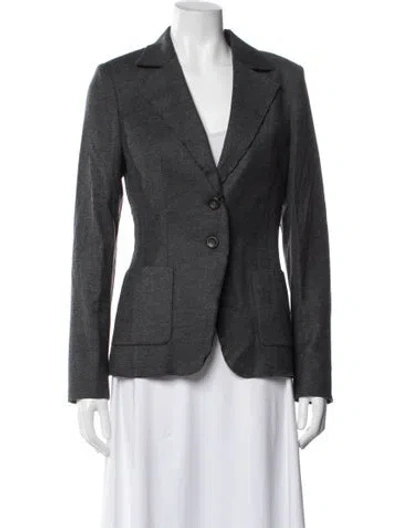 Pre-owned Escada Virgin Wool Blazer W/ Tags In Gray