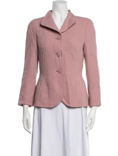 Pre-owned Escada Virgin Wool Blazer W/ Tags In Pink