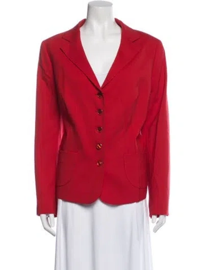Pre-owned Escada Virgin Wool Blazer W/ Tags In Red