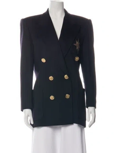 Pre-owned Escada Virgin Wool Blazer In White