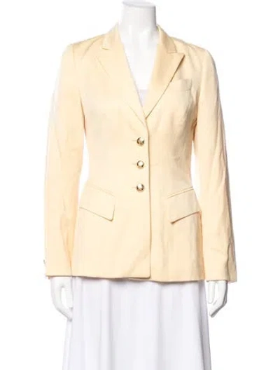 Pre-owned Escada Virgin Wool Blazer In Yellow