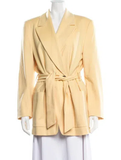 Pre-owned Escada Virgin Wool Blazer In Yellow