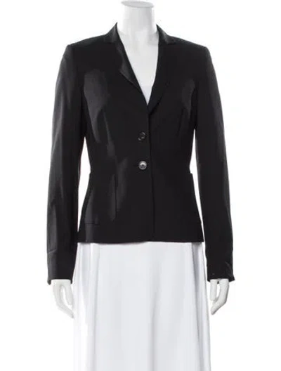 Pre-owned Escada Virgin Wool Coat In Black