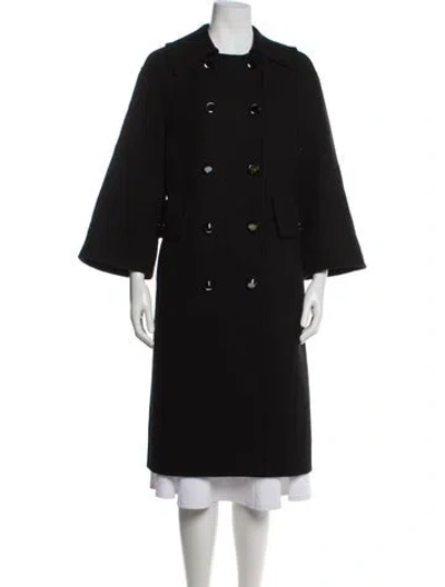 Pre-owned Escada Virgin Wool Coat In Black