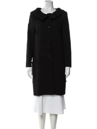 Pre-owned Escada Virgin Wool Coat In Black