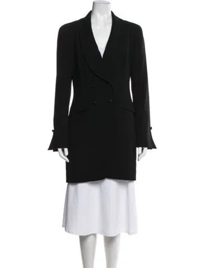 Pre-owned Escada Virgin Wool Coat In Black