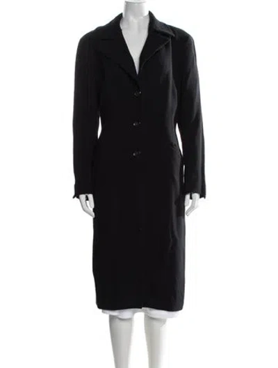 Pre-owned Escada Virgin Wool Coat In Black