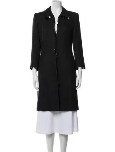 Pre-owned Escada Virgin Wool Coat In Black