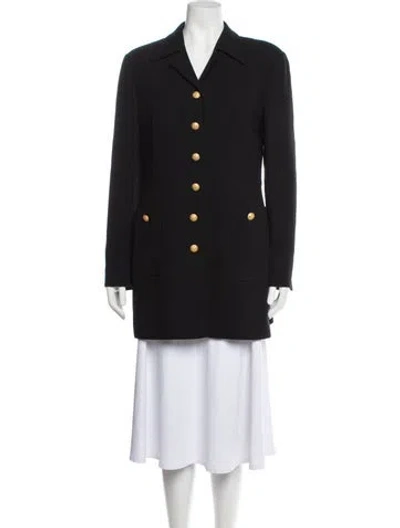 Pre-owned Escada Virgin Wool Coat In Black