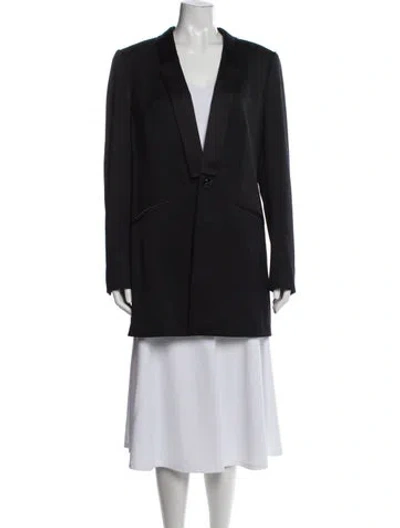 Pre-owned Escada Virgin Wool Coat In Black