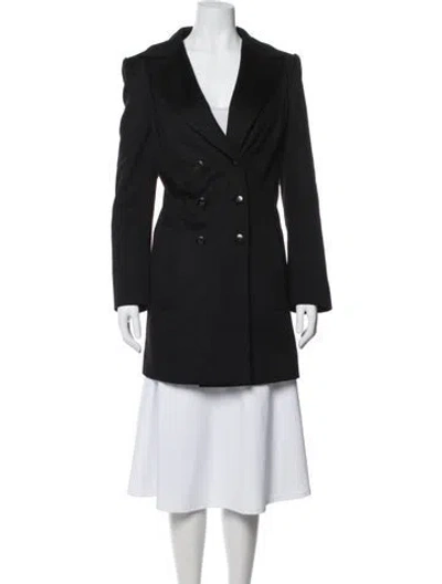 Pre-owned Escada Virgin Wool Coat In Black