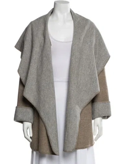 Pre-owned Escada Virgin Wool Coat In Brown