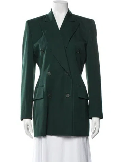 Pre-owned Escada Virgin Wool Coat In Green