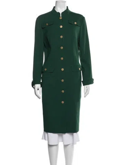 Pre-owned Escada Virgin Wool Coat In Green