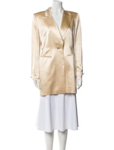 Pre-owned Escada Virgin Wool Coat In Neutral