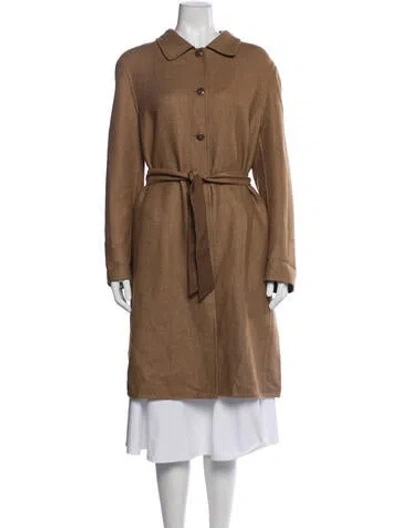 Pre-owned Escada Virgin Wool Coat In Neutral