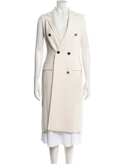 Pre-owned Escada Virgin Wool Coat In Neutrals
